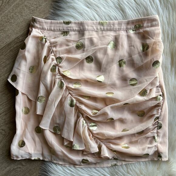 Camilla Coelho Kaylee Mini Skirt in Blush Gold size Medium - Picture 4 of 11